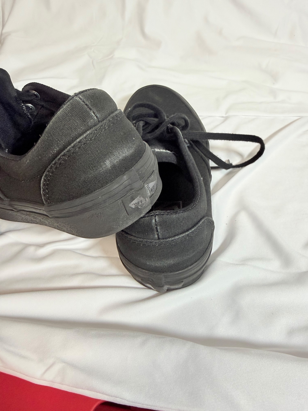 Vans Women's Black Canvas Low Top Sneakers Size 7.5 Triple Black Lace Up Shoes - Picture 8 of 8